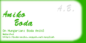 aniko boda business card